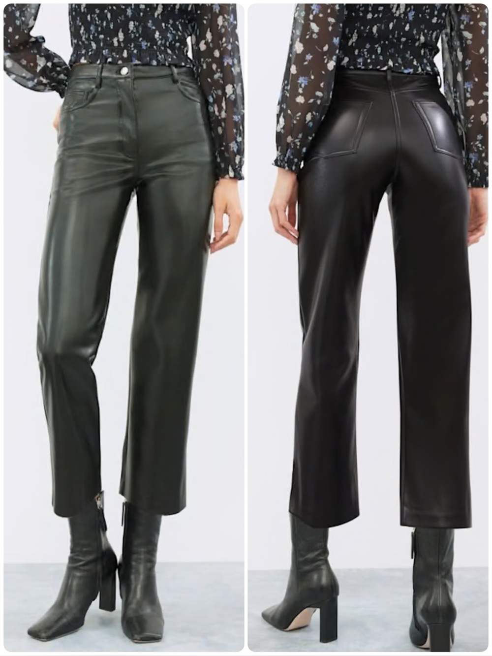 Aritzia Wilfred Melina Cropped Pant Black Vegan Leather Size 6 NEW